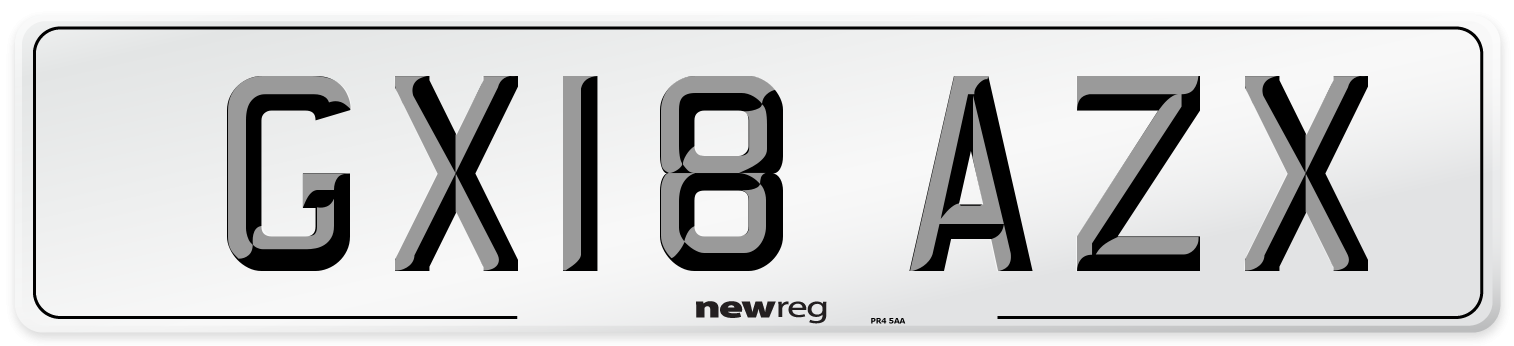 GX18 AZX Number Plate from New Reg